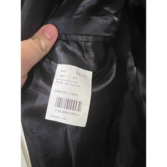 Brooks Brothers 346 Stretch Suit 43L Pleated‎ Cuffed Pants 36x30.5 Blue Striped - Picture 3 of 13